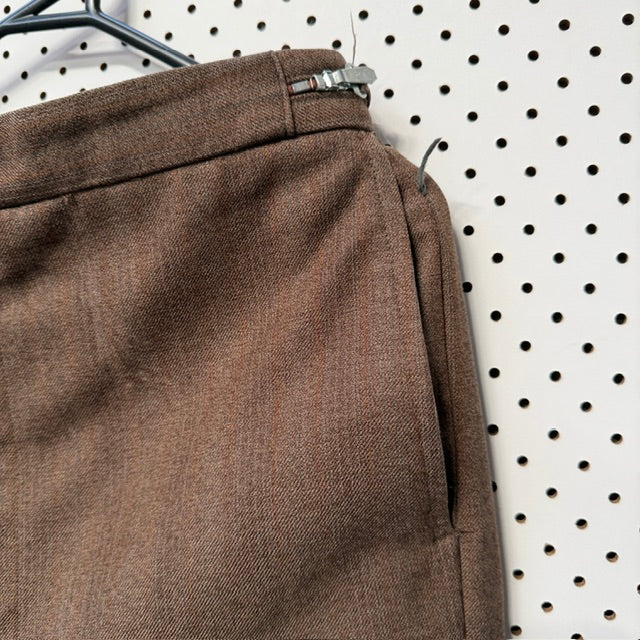 1960s vintage / HARDY AIMES for hepworths / pinstriped brown wool suit / small (3914151206815203811)