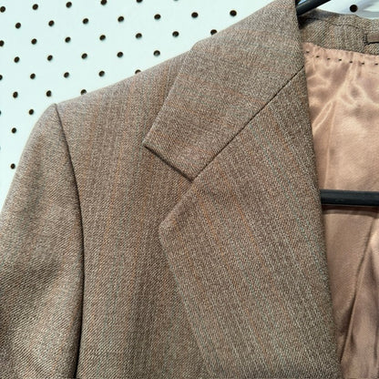 1960s vintage / HARDY AIMES for hepworths / pinstriped brown wool suit / small (3914151215120640535)