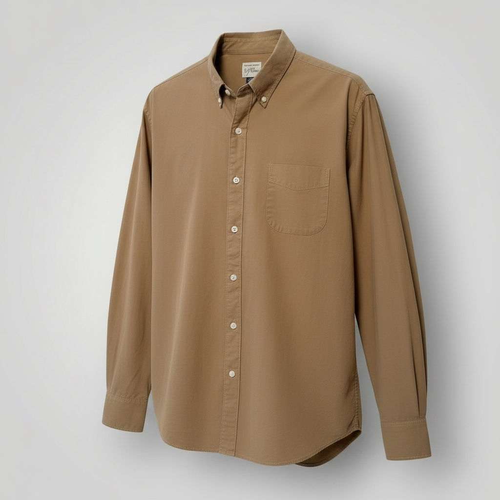 J CREW / slim cut poplin cotton shirt / brown / XL (3914152117494931165)