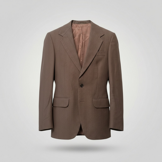 1960s vintage / HARDY AIMES for hepworths / pinstriped brown wool suit / small (3914152131104432668)