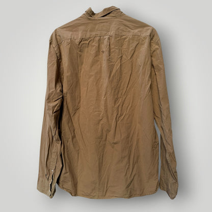 J CREW / slim cut poplin cotton shirt / brown / XL (3914152174510157339)