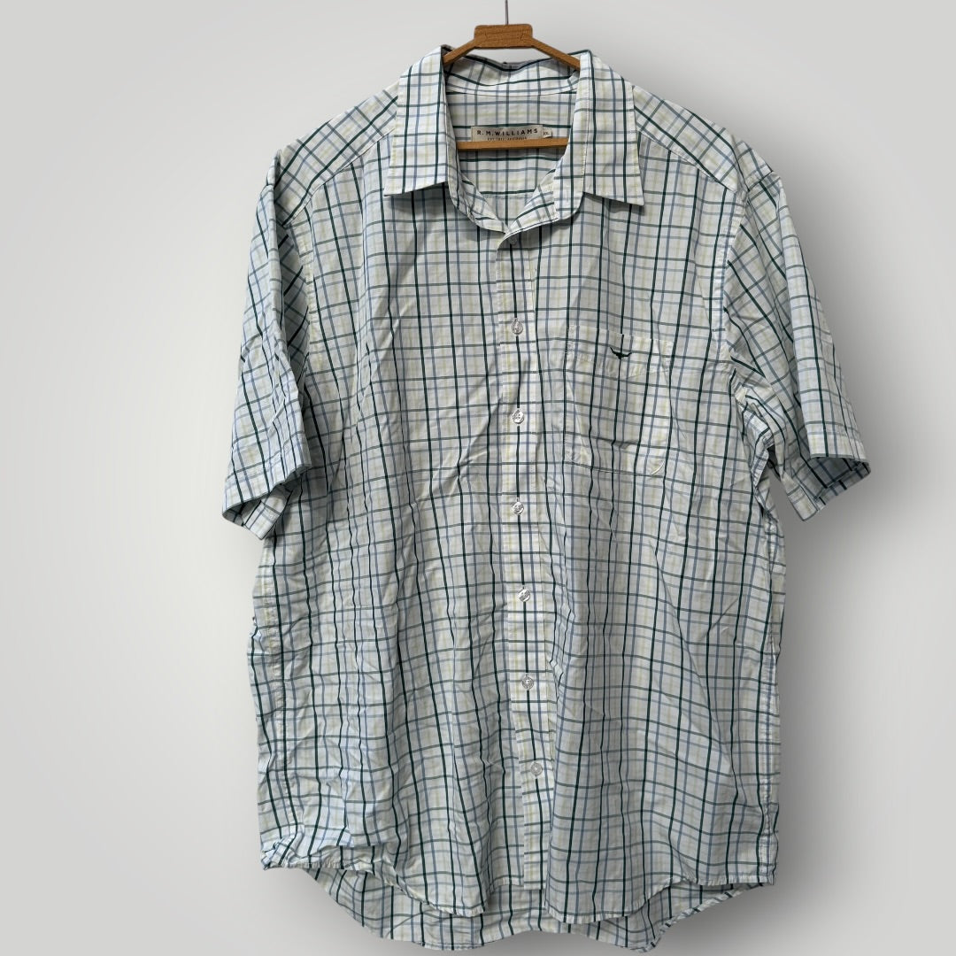 RM WILLIAMS / 'hervey' short sleeved check shirt / XXL (3914152182977935722)