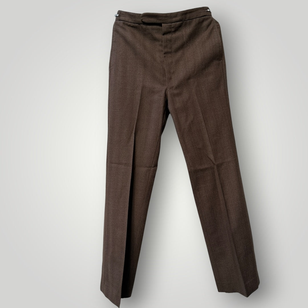 1960s vintage / HARDY AIMES for hepworths / pinstriped brown wool suit / small (3914152194841349391)