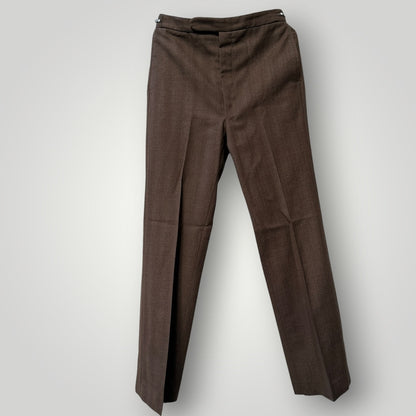1960s vintage / HARDY AIMES for hepworths / pinstriped brown wool suit / small (3914152194841349391)
