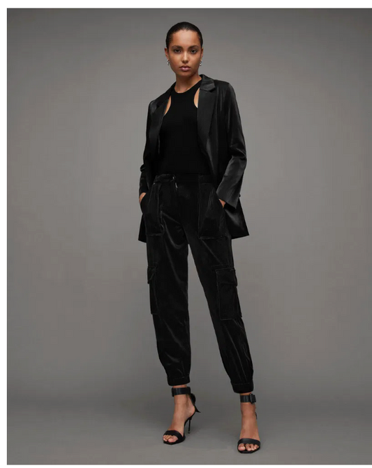 ALLSAINTS / Frieda velvet cargo joggers / 12 (3914221787451297273)