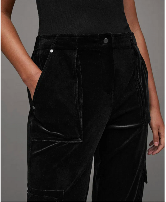 ALLSAINTS / Frieda velvet cargo joggers / 12 (3914221790459039347)