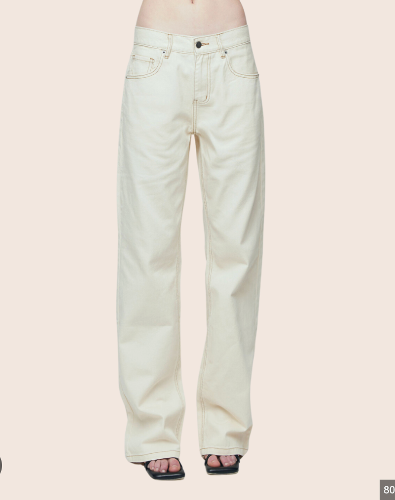 WYNN HAMLYN / womens straight jeans in ivory / 10 (3914224138202188573)