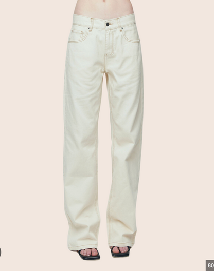 WYNN HAMLYN / womens straight jeans in ivory / 10 (3914224138202188573)