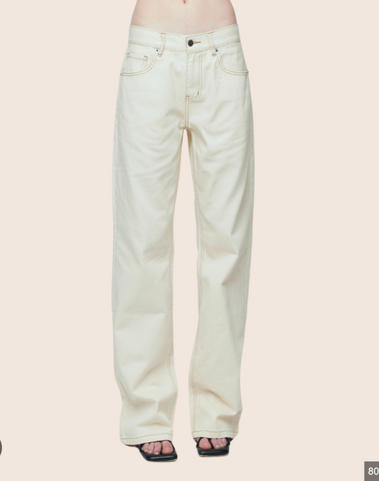 WYNN HAMLYN / womens straight jeans in ivory / 10 (3914224138202188573)