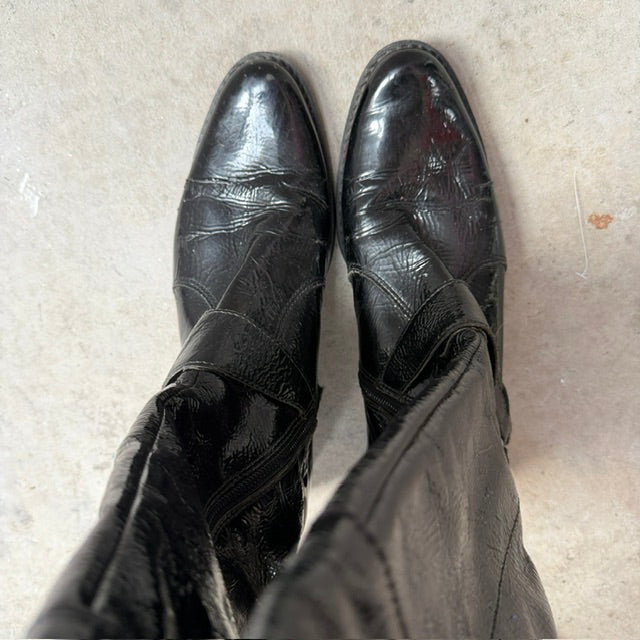 patent leather / knee high boots / 7.5 (3914313674697798608)