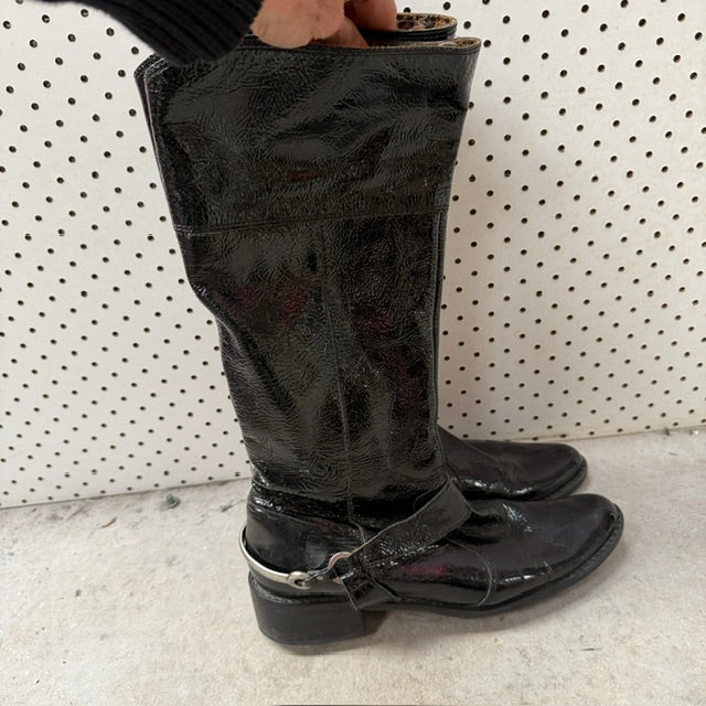patent leather / knee high boots / 7.5 (3914313679395999406)