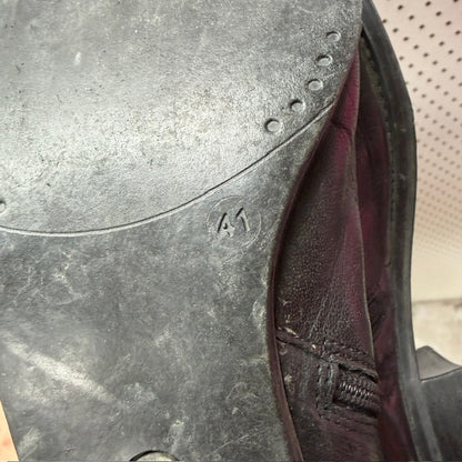 BOOTS / full length black leather / 41 (3914313699163280184)