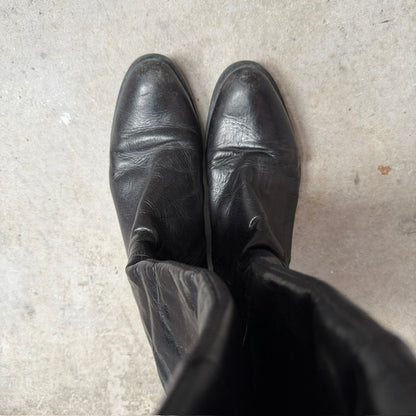 BOOTS / full length black leather / 41 (3914313705646267647)