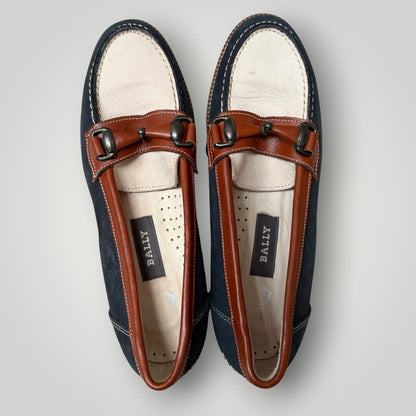 1980s vintage / BALLY / tricolour horsebit leather loafers / 37.5 (3914313937172390177)