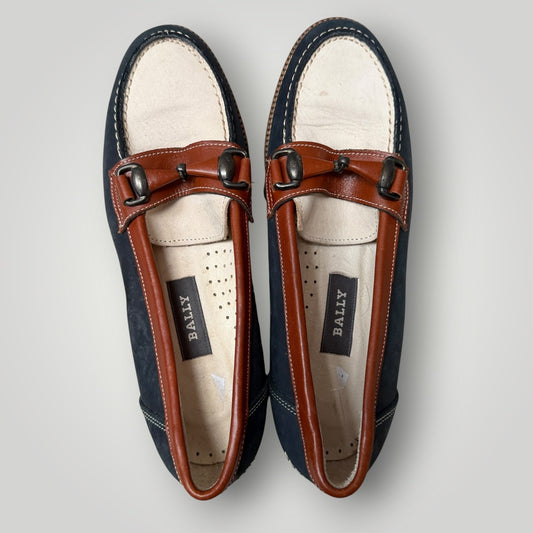 1980s vintage / BALLY / tricolour horsebit leather loafers / 37.5 (3914313937172390177)