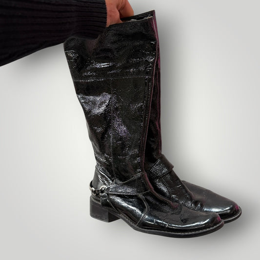 patent leather / knee high boots / 7.5 (3914313941792547531)