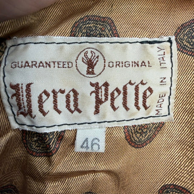1980s vintage / brown leather jacket / made in italy / 46 (3914752542997088610)