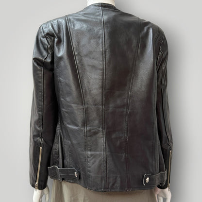 biker jacket / black leather / s/m (3914752974952417600)