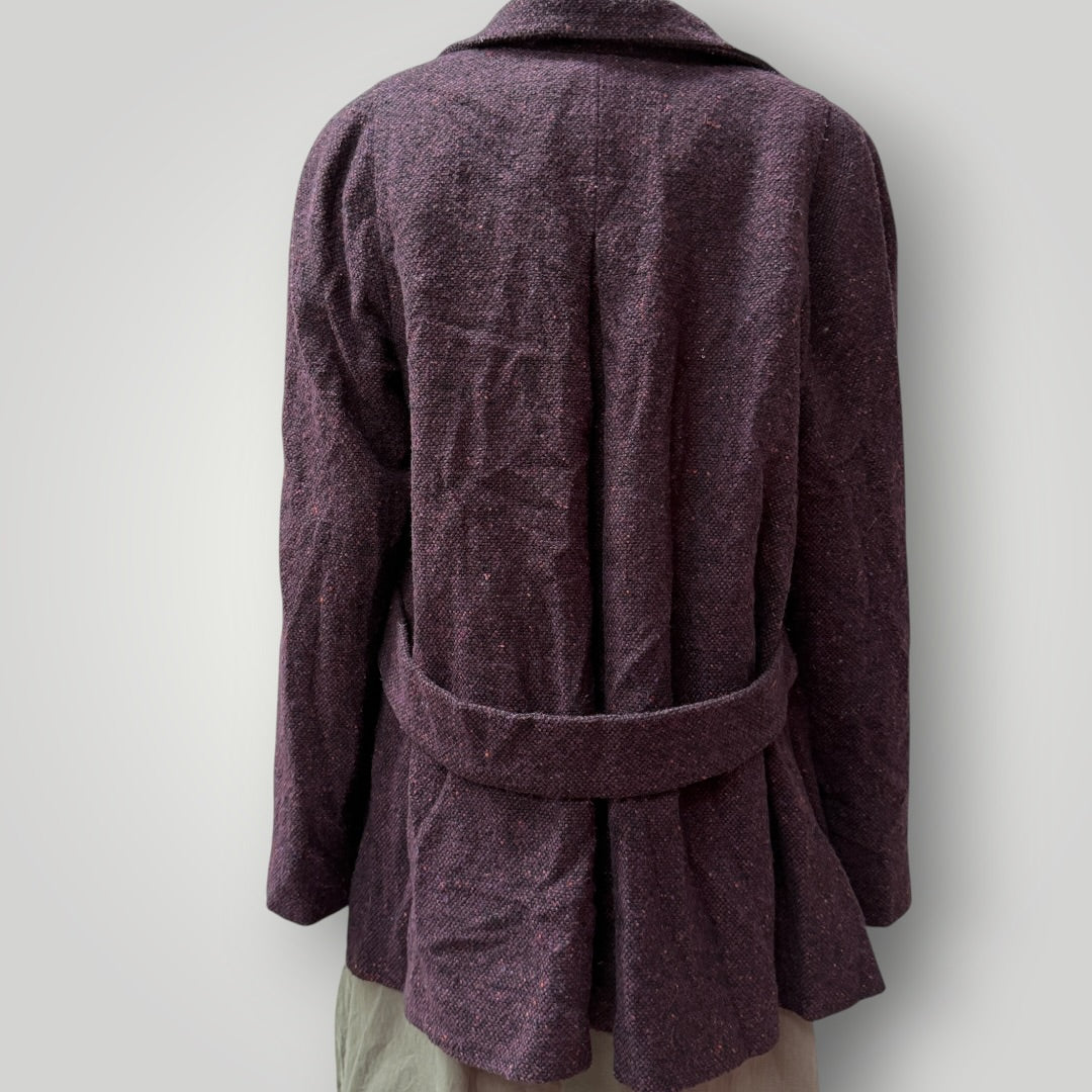 JOHN LEWIS WOMEN / wool mix tweed pea coat / s/m (3914752997937350408)