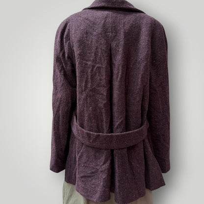 JOHN LEWIS WOMEN / wool mix tweed pea coat / s/m (3914752997937350408)