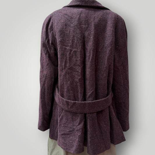 JOHN LEWIS WOMEN / wool mix tweed pea coat / s/m (3914752997937350408)