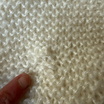 hand knitted / cream + mustard wool jumper / m/l (3914826403472209731)
