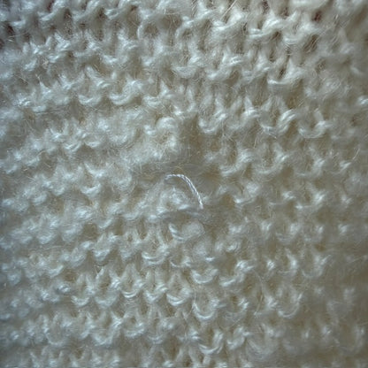 hand knitted / cream + mustard wool jumper / m/l (3914826405591827470)