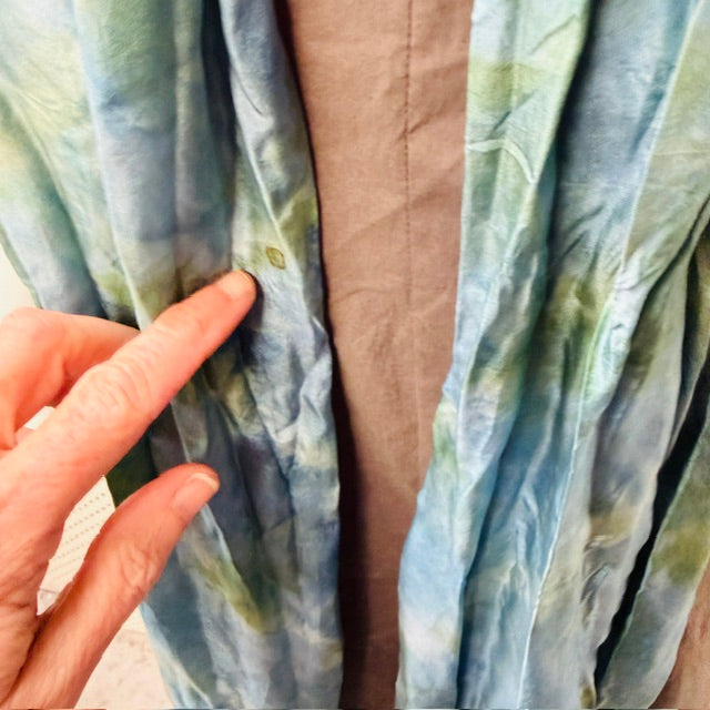 tie dyed / fringed silk scarf (3914839090837565748)