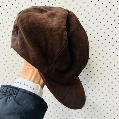 1970s vintage / suede / brown cap (3914839122413457504)