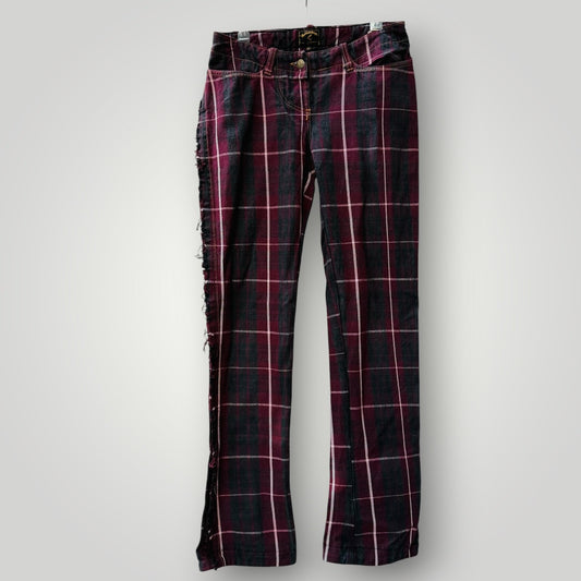 VIVIENNE WESTWOOD Anglomania / plaid fringe denim jeans / 27 (3914839498517802837)
