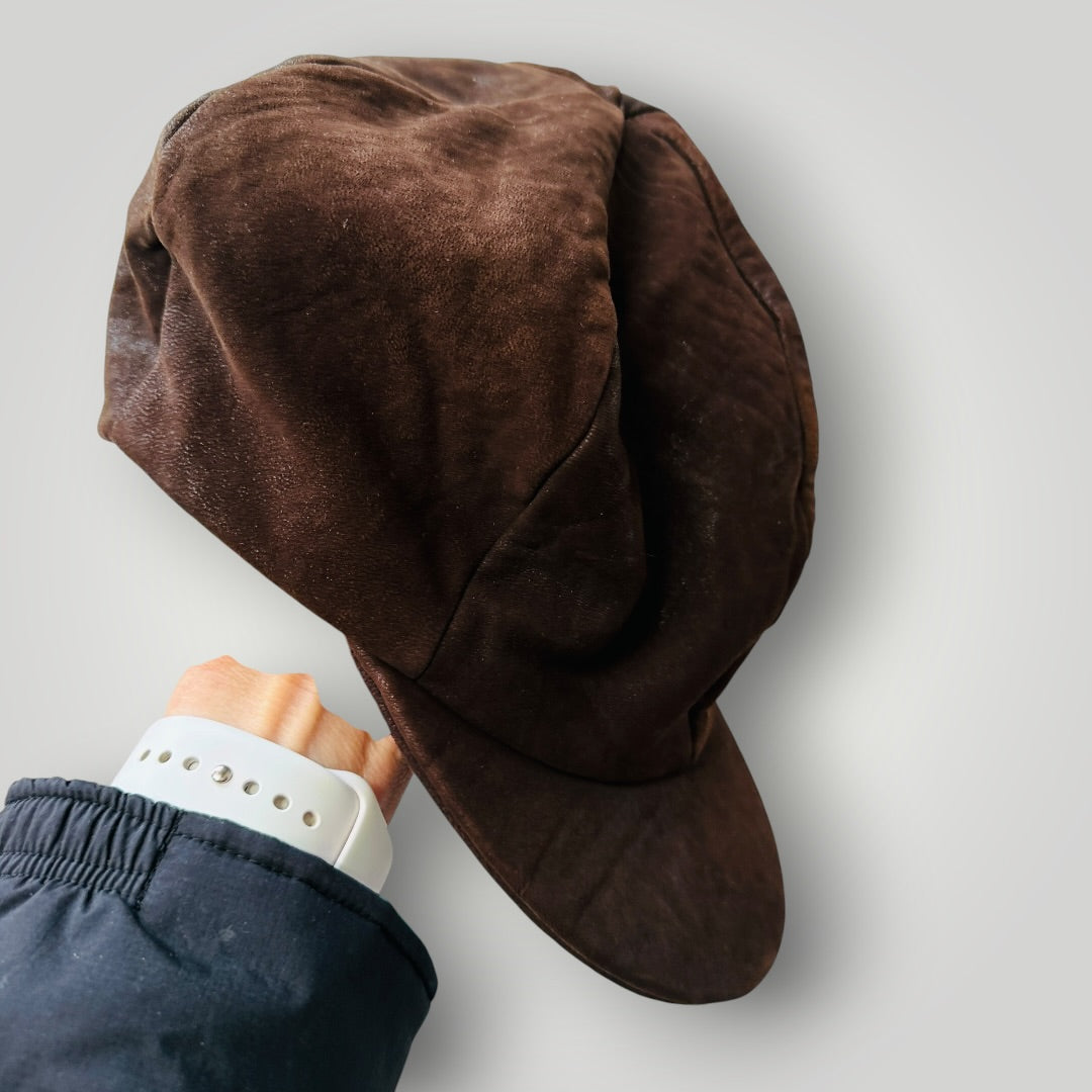 1970s vintage / suede / brown cap (3914839516735846923)