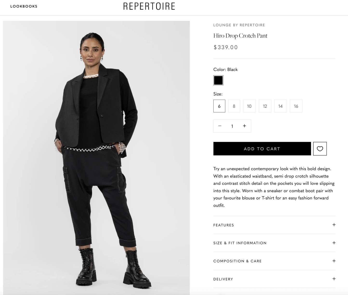REPERTOIRE / hiro drop crotch pants / s (3914846683621345292)