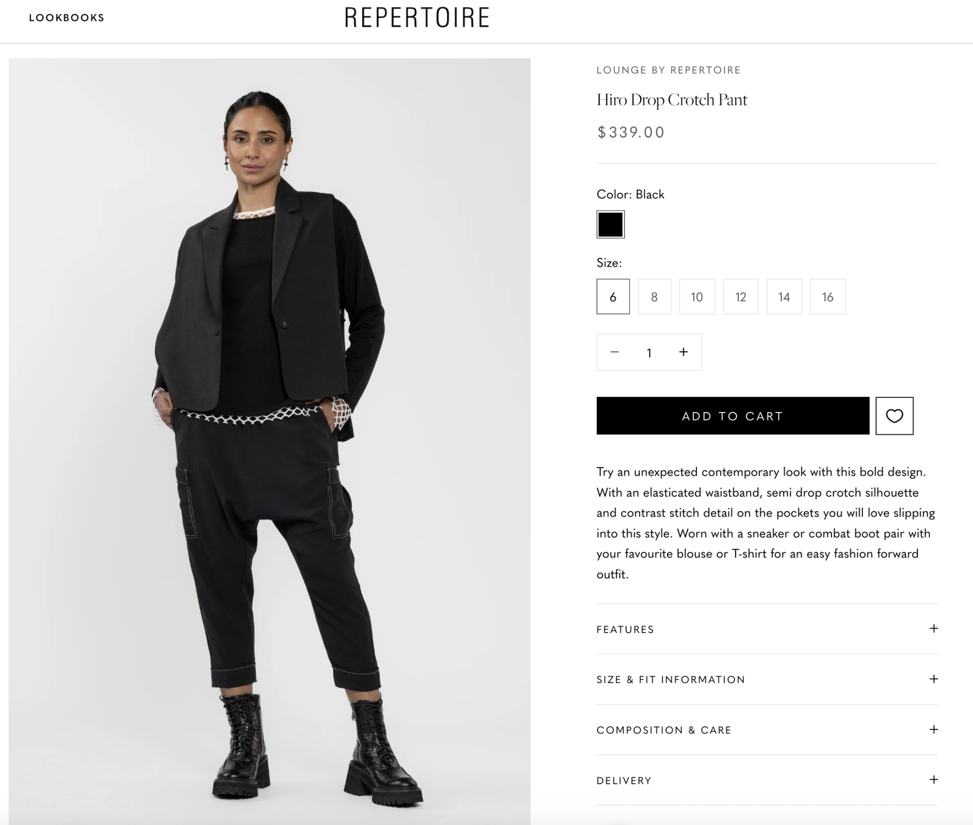 REPERTOIRE / hiro drop crotch pants / s (3914846683621345292)