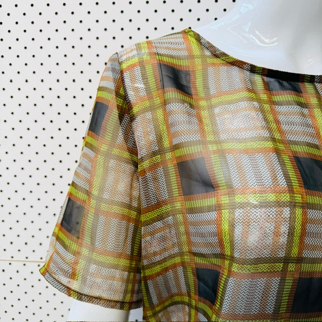 MEMO / sheer plaid top / 12 (3915003439958752707)
