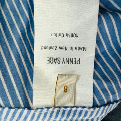 PENNY SAGE / dalton wrap top (blue stripes) / s (3915003461568861066)
