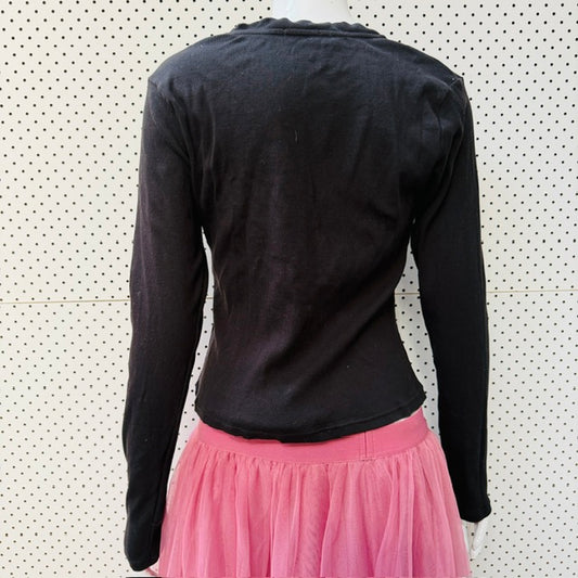 MARLE / black ribbed l/s tee / 14 (3915003612019691822)