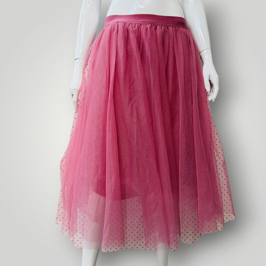 HAUTE MONDE / full pink tulle skirt / XL (3915004975069120577)
