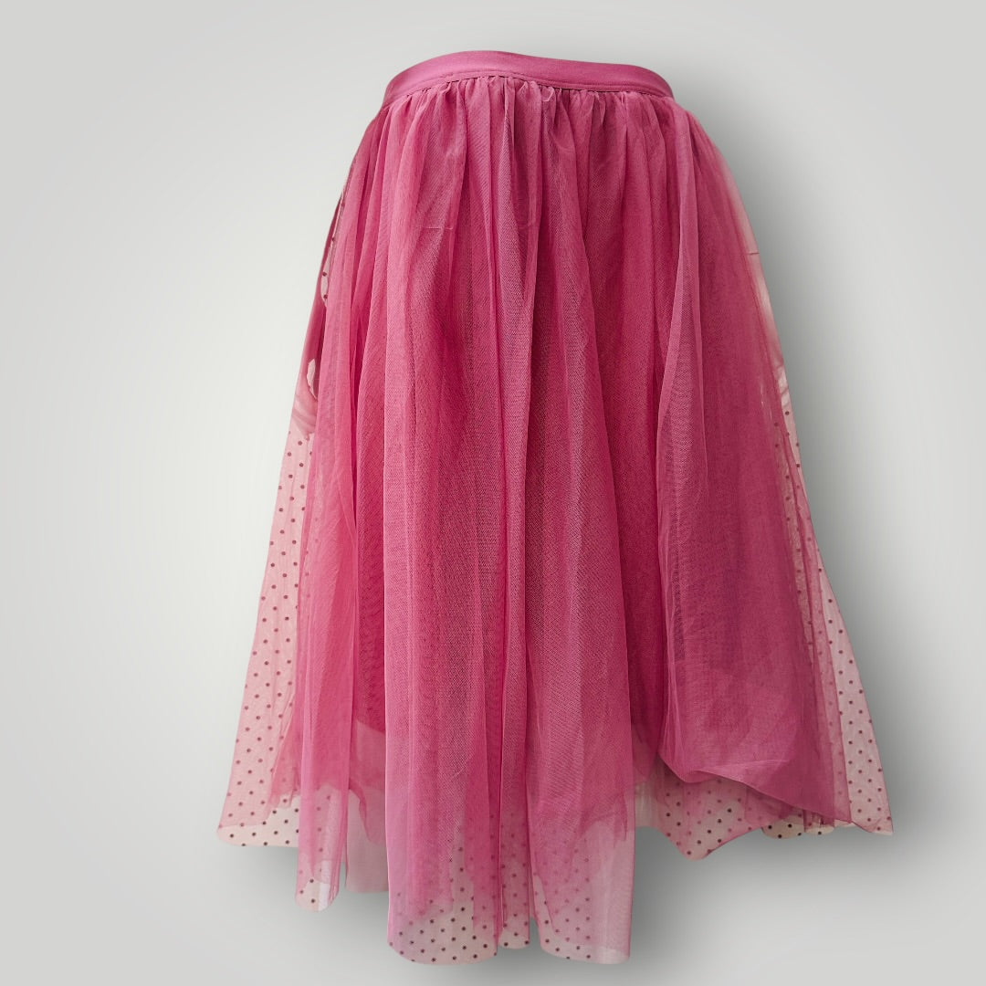 HAUTE MONDE / full pink tulle skirt / XL (3915004977442410643)