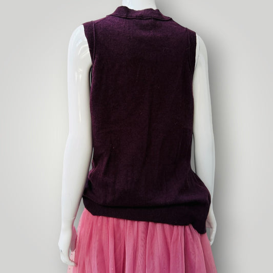 CAPTURE / soft wool sleeveless vest / aubergine / XL (3915004981132426502)