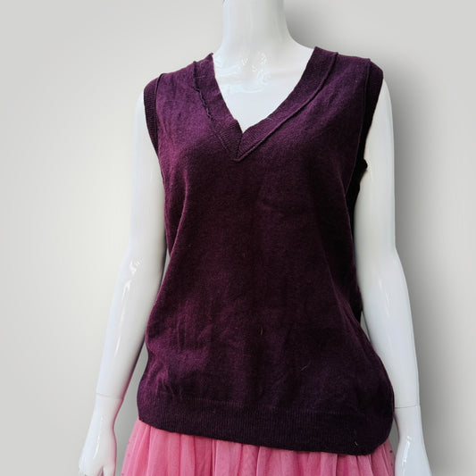 CAPTURE / soft wool sleeveless vest / aubergine / XL (3915004983448414039)