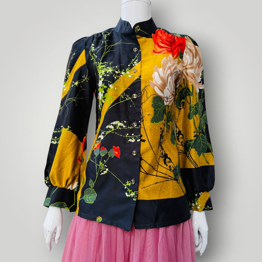 1980s vintage / PURITAN / multi coloured blouse / s / made in nz (3915005003434947859)