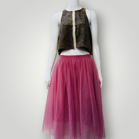 HAUTE MONDE / full pink tulle skirt / XL (3915005010702921268)