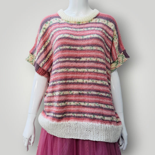 handmade / hand knitted / oversized tee / m/l (3915005019267464147)