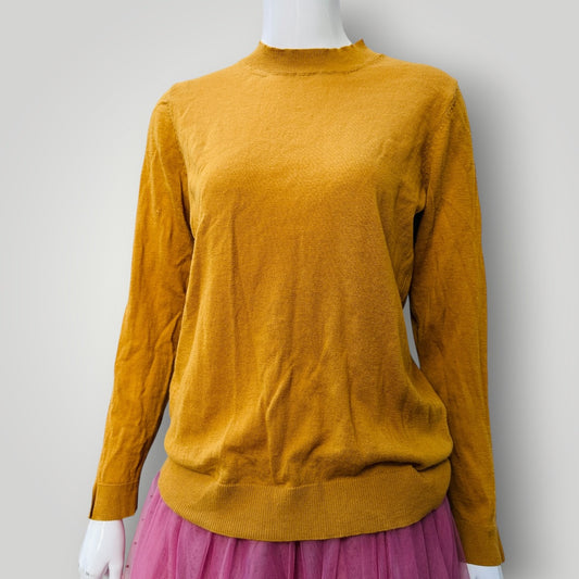 GRACE HILL / silk merino jumper in mustard / m (3915005035477811322)
