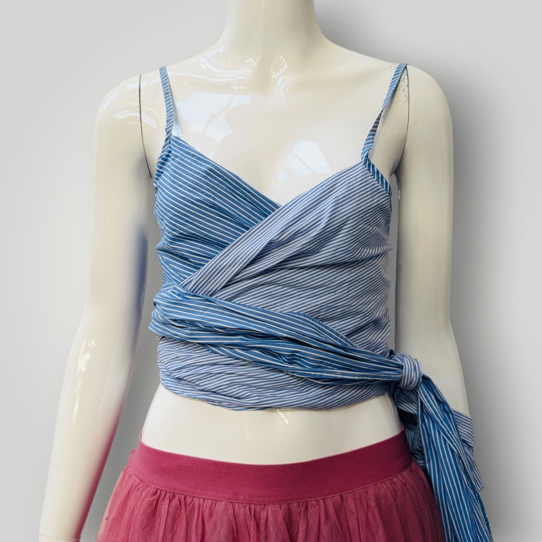 PENNY SAGE / dalton wrap top (blue stripes) / s (3915005037959780369)