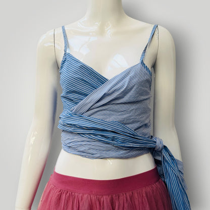PENNY SAGE / dalton wrap top (blue stripes) / s (3915005037959780369)