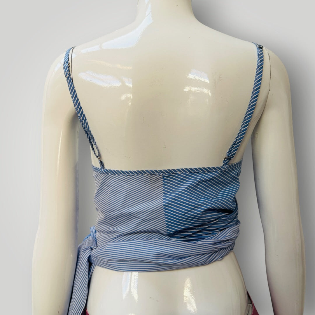 PENNY SAGE / dalton wrap top (blue stripes) / s (3915005040701036729)