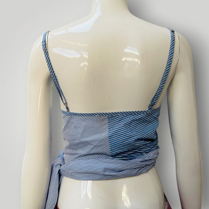 PENNY SAGE / dalton wrap top (blue stripes) / s (3915005040701036729)