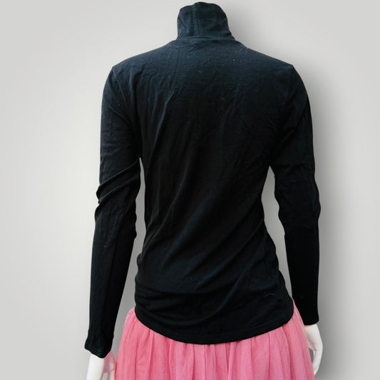 PAULA RYAN / black merino skivvy / m/l (3915005050988496739)