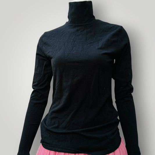 PAULA RYAN / black merino skivvy / m/l (3915005053323496210)